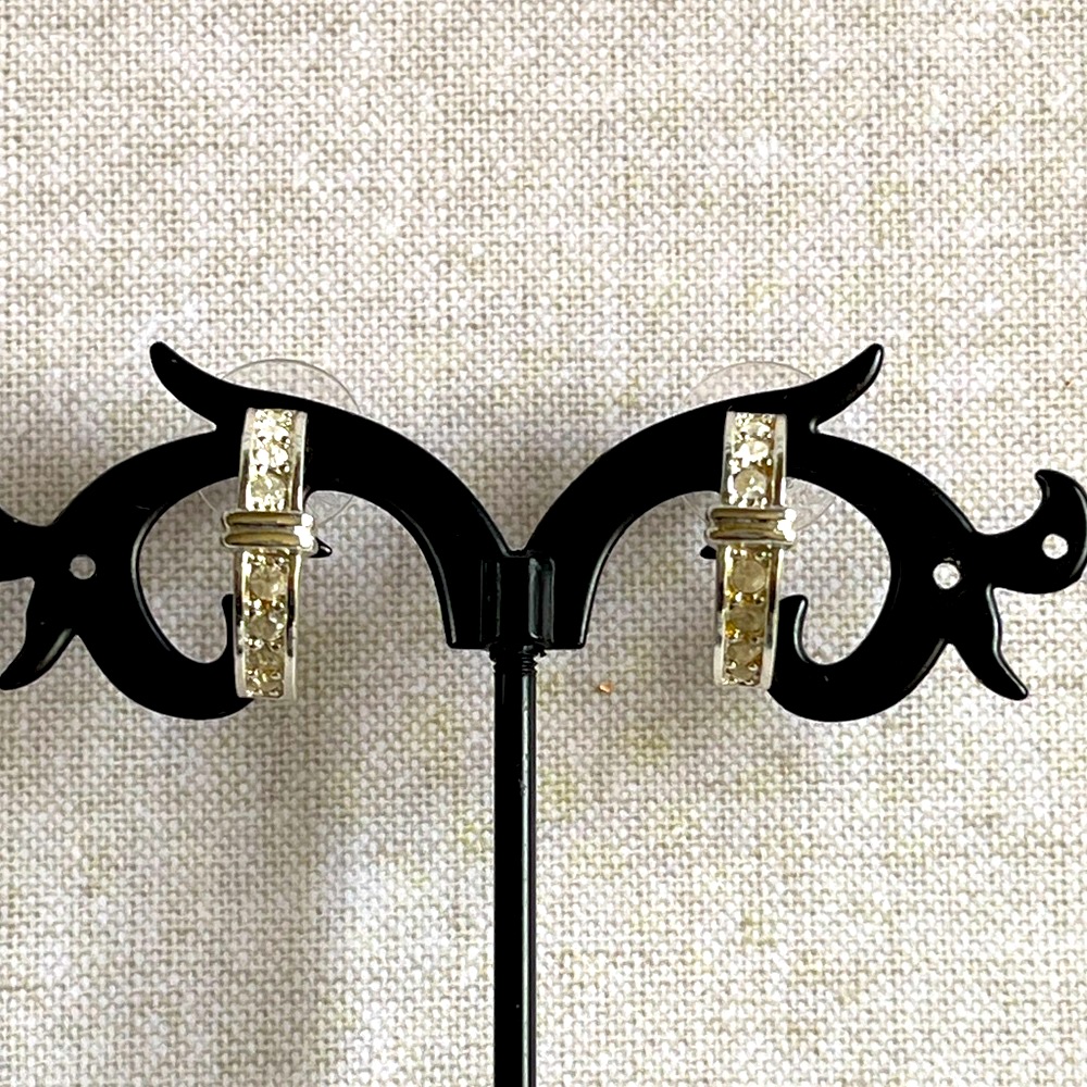 Roman Half Hoops With Simulated Diamonds 25$